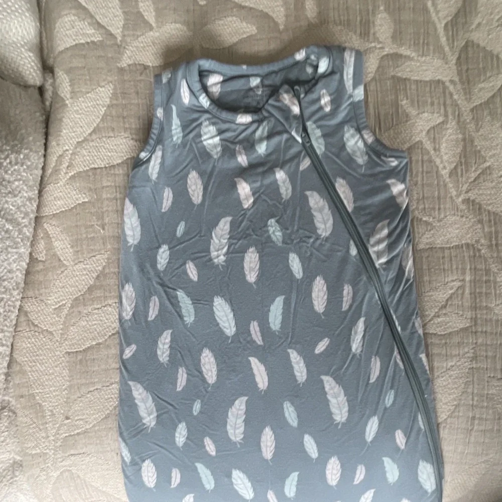 Little Bamboo Wearable Blanket Sleep Sack 9-18M Gray White Feather PAB2